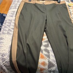 Elegant Olive and Tan Women's Trousers